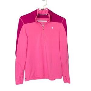 CHAMPION Women's Duofold Performax Pink 1/2 Zip L/S Pullover Jacket Sz M
